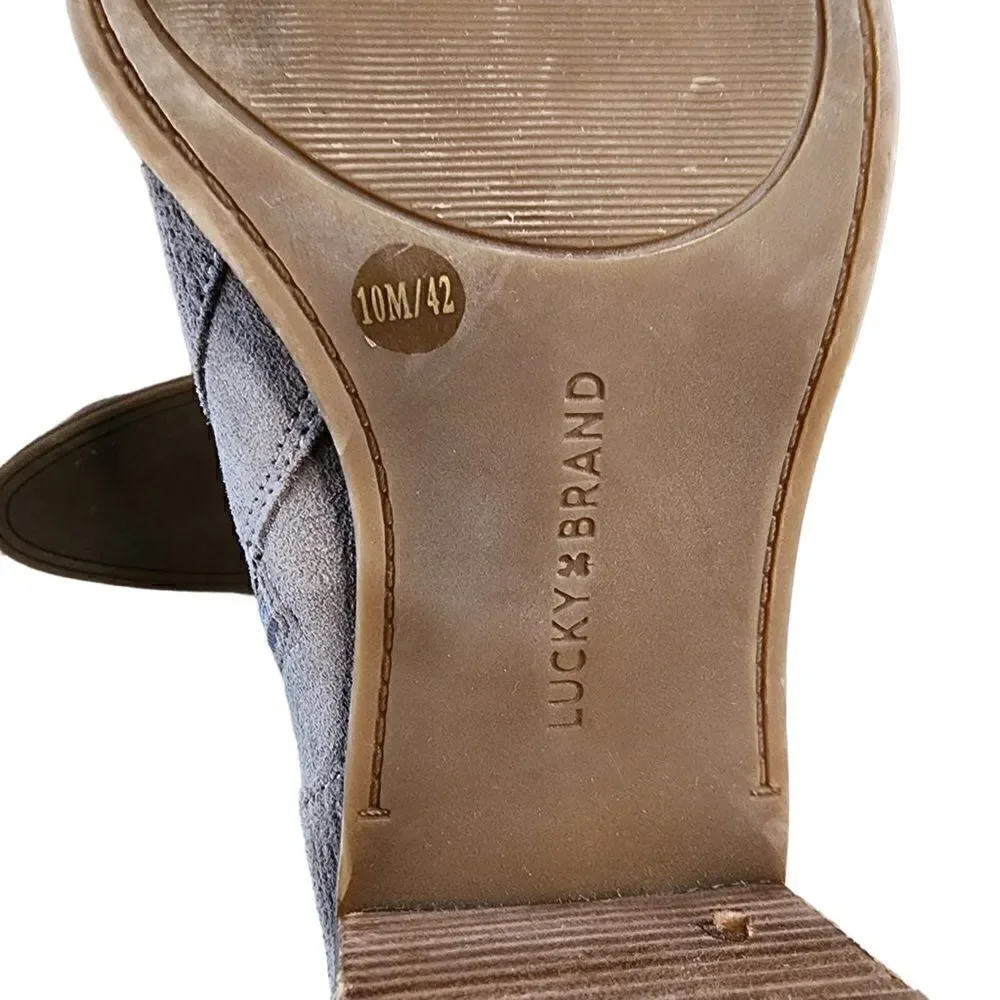 Lucky Brand- Women's Ponic Oil Suede Ankle Booties in Cinder Zip Size,  Size 10